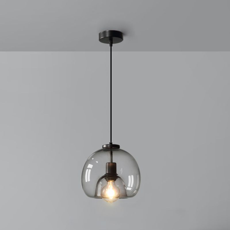 Black Spherical Glass Pendant Light