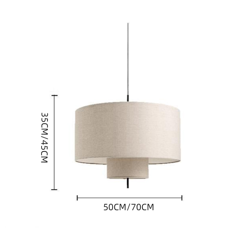 Modern Fabric Shade Pendant Lights Cylinder Shape