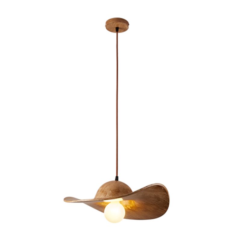 Modern Straw Hat Ceiling Lamp Resin Shade
