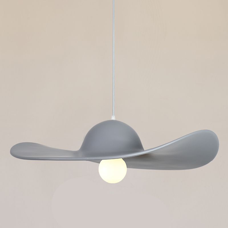 Modern Straw Hat Ceiling Lamp Resin Shade