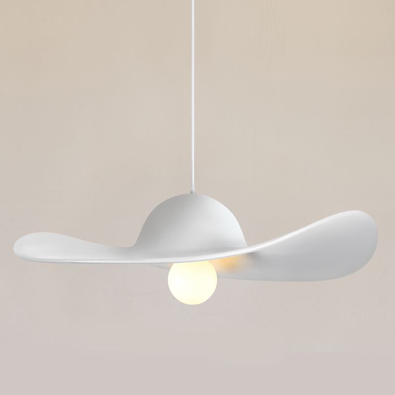 Modern Straw Hat Ceiling Lamp Resin Shade