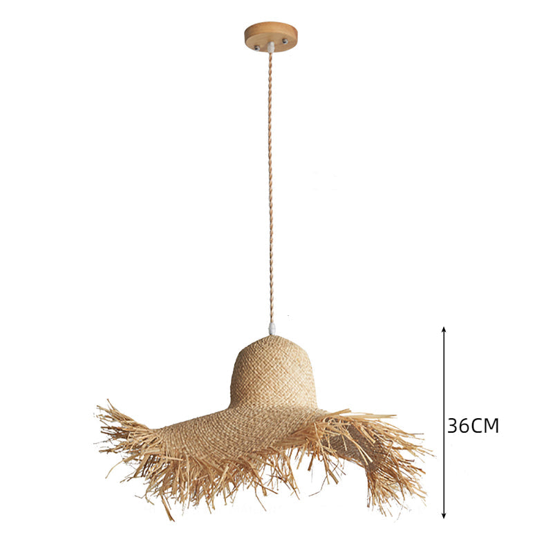 Coastal Style Handmade Straw Hanging Lamp
