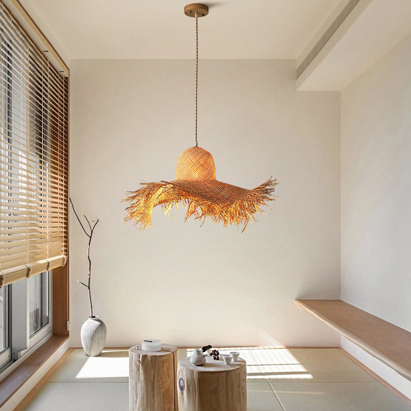 Coastal Style Handmade Straw Hanging Lamp