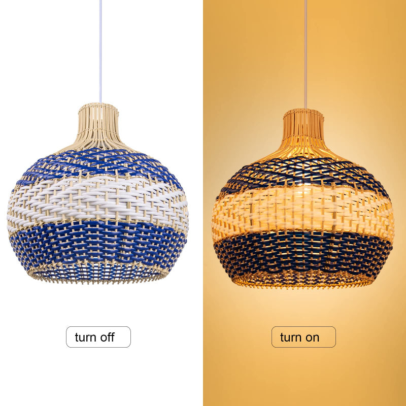 Rattan Pendant Light Hand Woven Coastal Decor