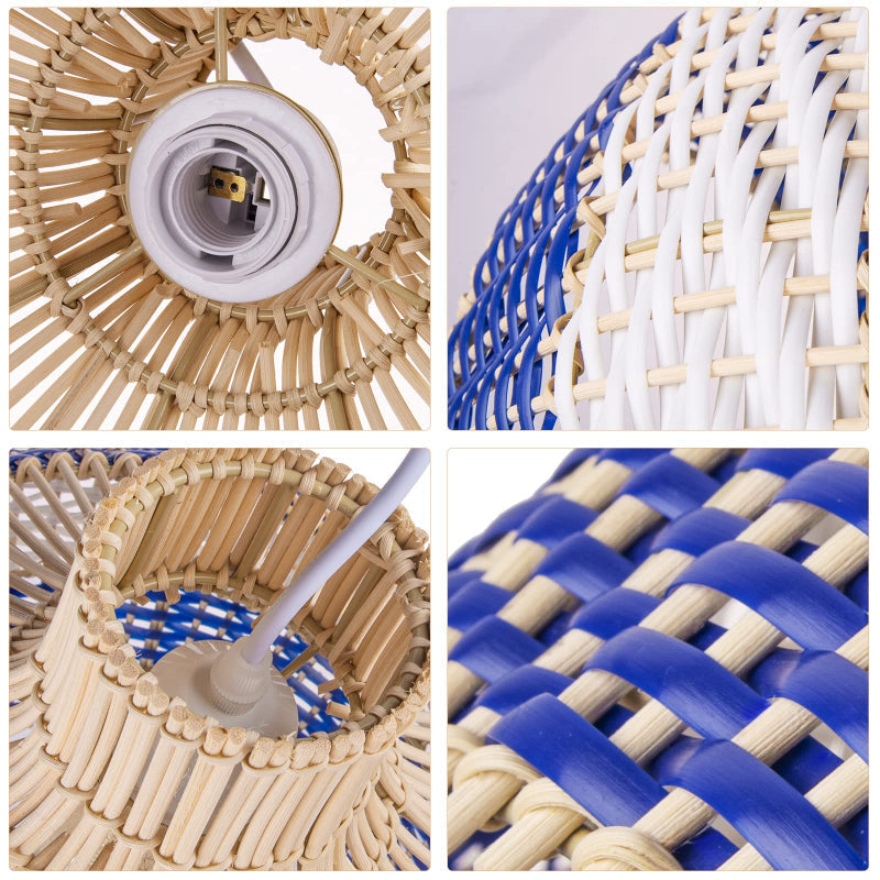 Rattan Pendant Light Hand Woven Coastal Decor
