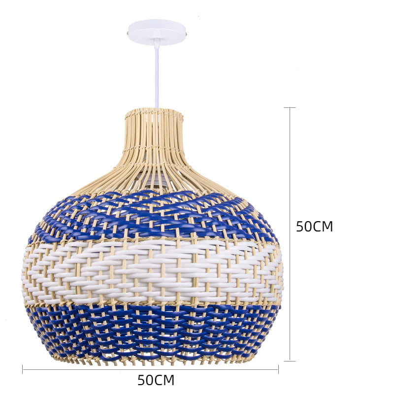 Rattan Pendant Light Hand Woven Coastal Decor