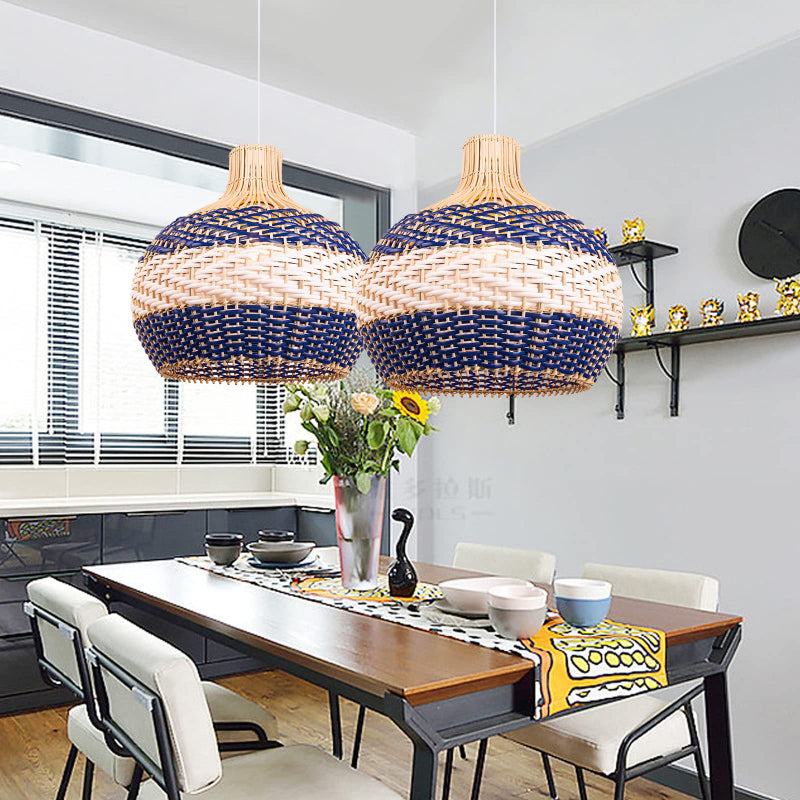 Rattan Pendant Light Hand Woven Coastal Decor