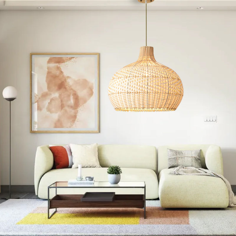 Rattan Woven Lamp Shade Large Pendant Light