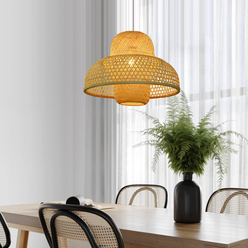 Handcrafted Bamboo Woven Pendant Light