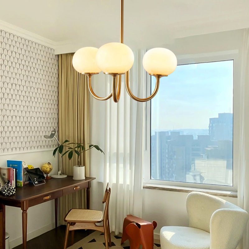 Milk Pink Glass Pendant Light Bubble Chandelier