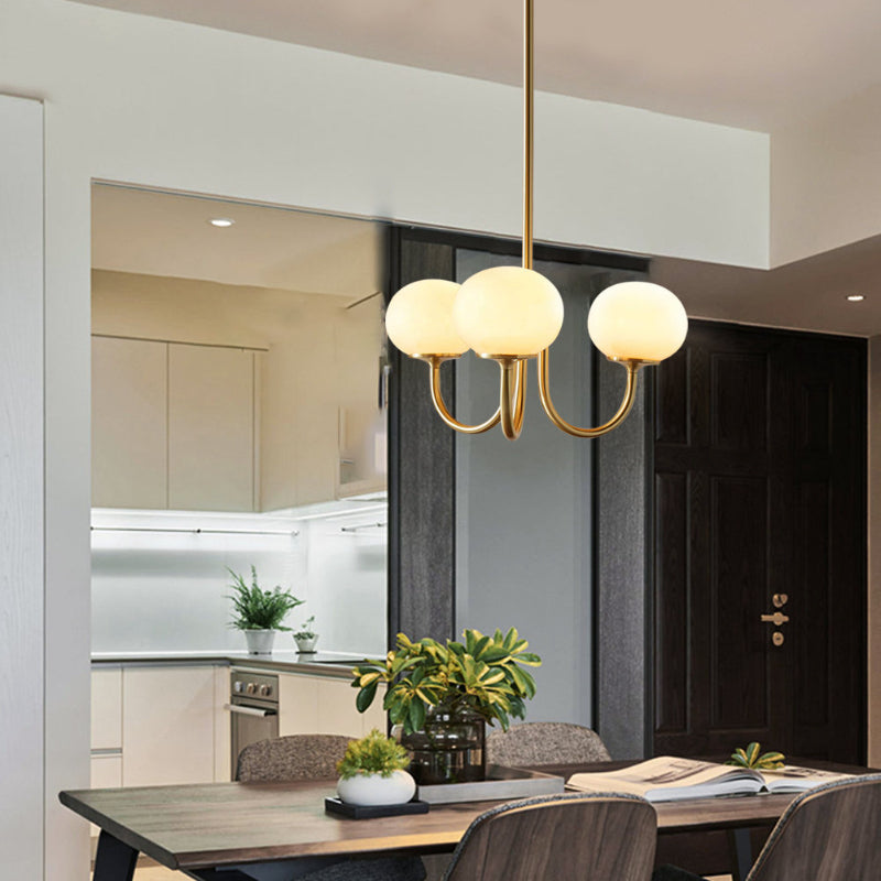 Milk Pink Glass Pendant Light Bubble Chandelier