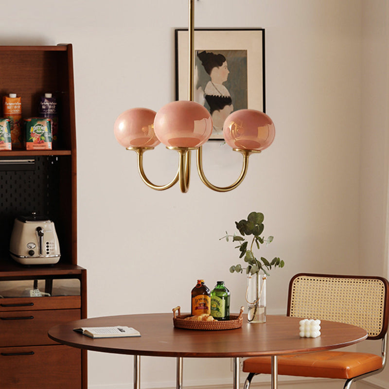 Milk Pink Glass Pendant Light Bubble Chandelier