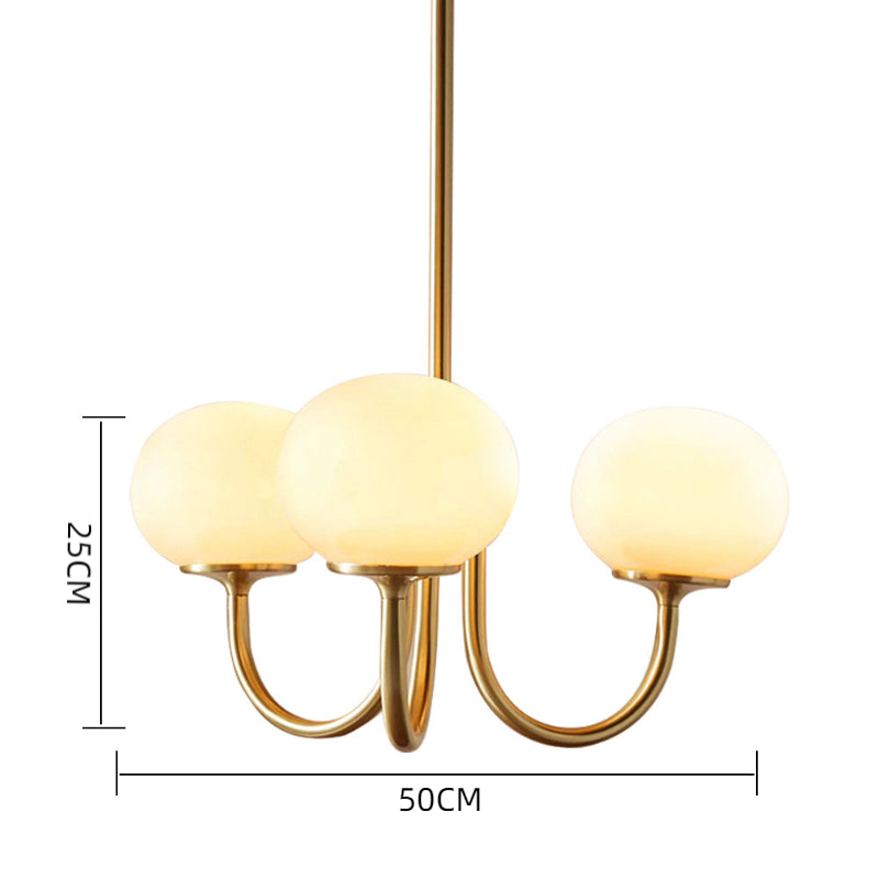 Milk Pink Glass Pendant Light Bubble Chandelier