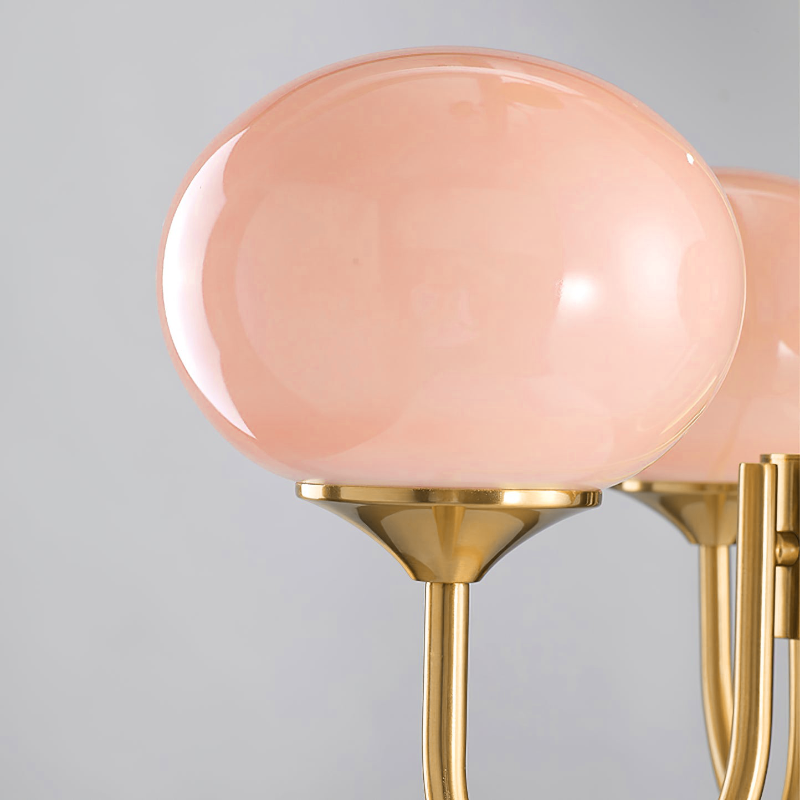 Milk Pink Glass Pendant Light Bubble Chandelier