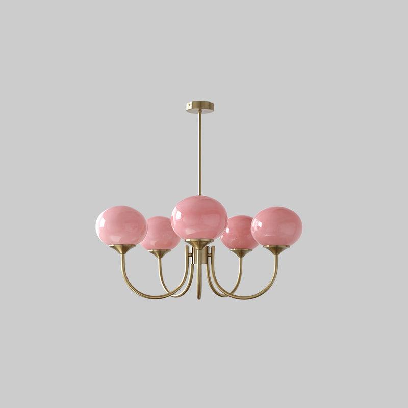 Milk Pink Glass Pendant Light Bubble Chandelier