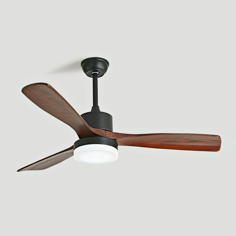 Contemporary Ceiling Fan Light Fixture Wooden LED Ceiling Lamp 42''