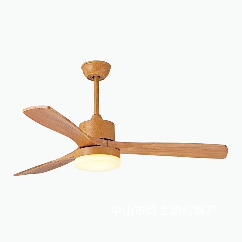 Contemporary Ceiling Fan Light Fixture Wooden LED Ceiling Lamp 42''