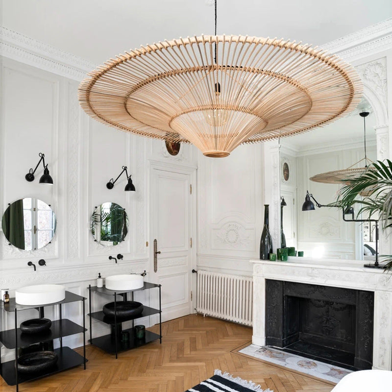 Modern Large Rattan Pendant Lights Lampshade