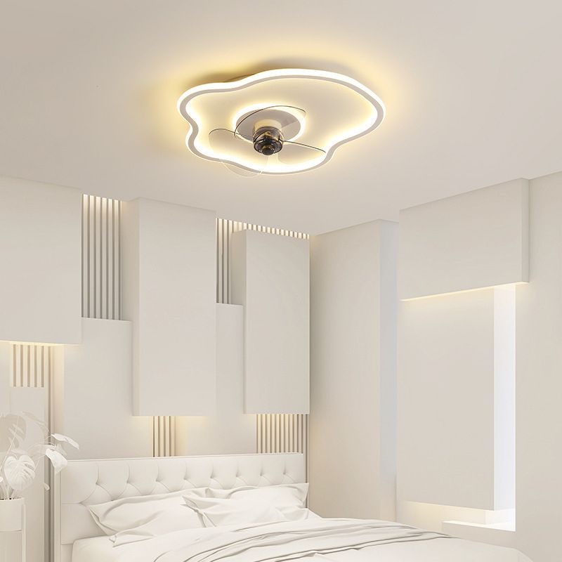 Modernism 2-Light Ceiling Fan Light in White / Black