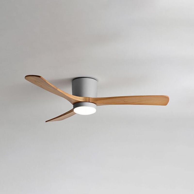 Contemporary Ceiling Fan Light Wooden LED Ceiling Flush Mount