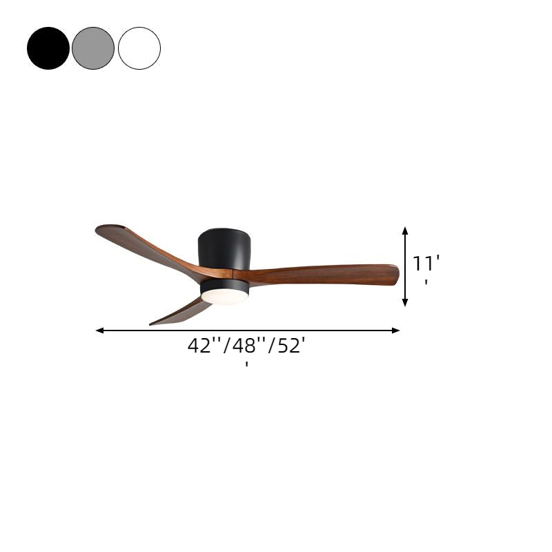 Contemporary Ceiling Fan Light Wooden LED Ceiling Flush Mount