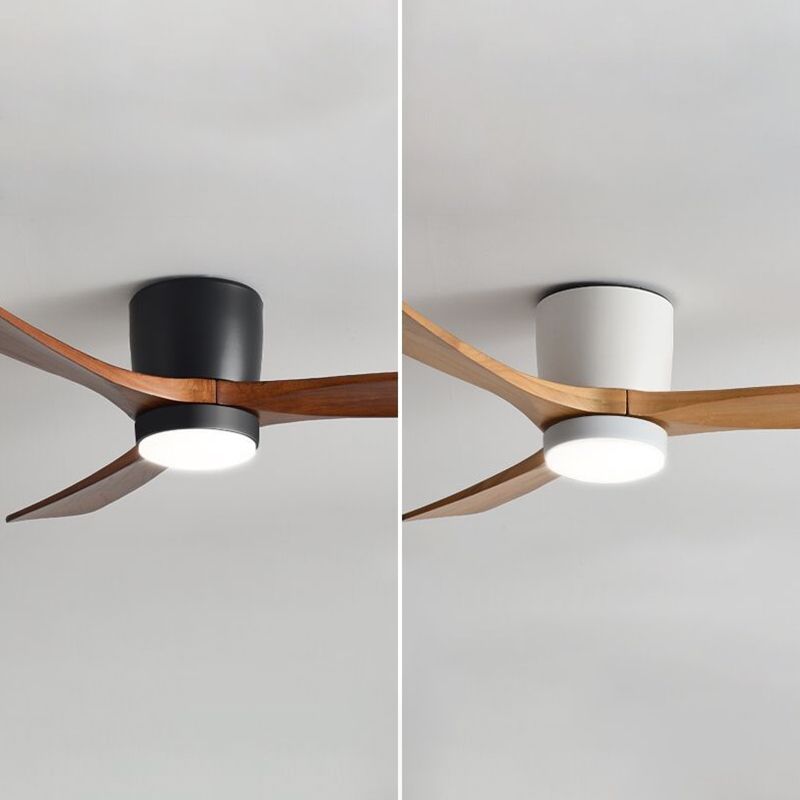 Contemporary Ceiling Fan Light Wooden LED Ceiling Flush Mount