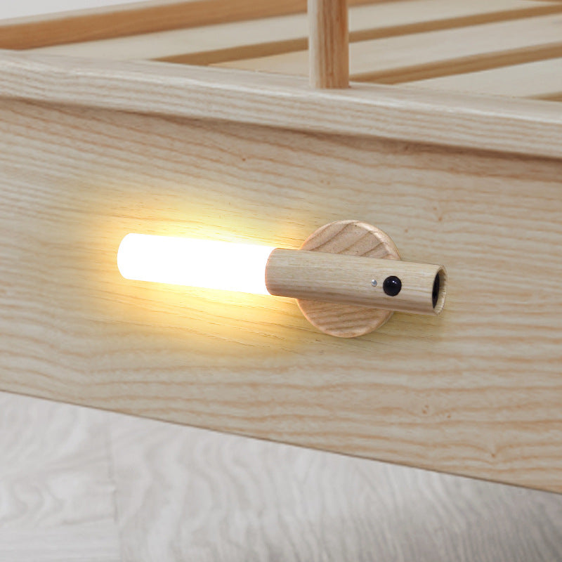 Motion Sensor Night Lights Wooden Wall Sconce