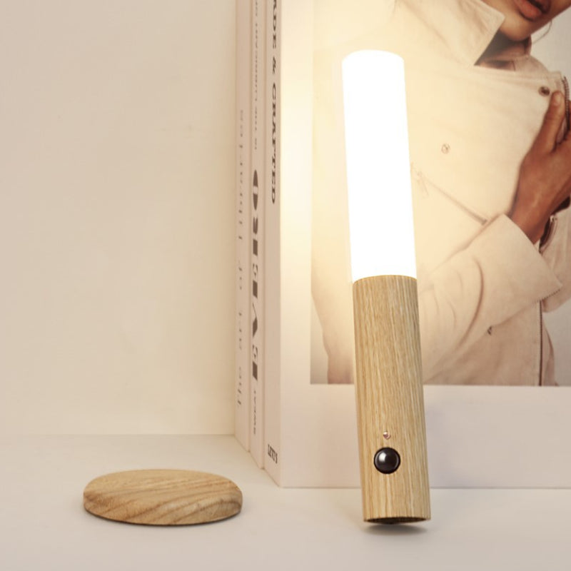 Motion Sensor Night Lights Wooden Wall Sconce
