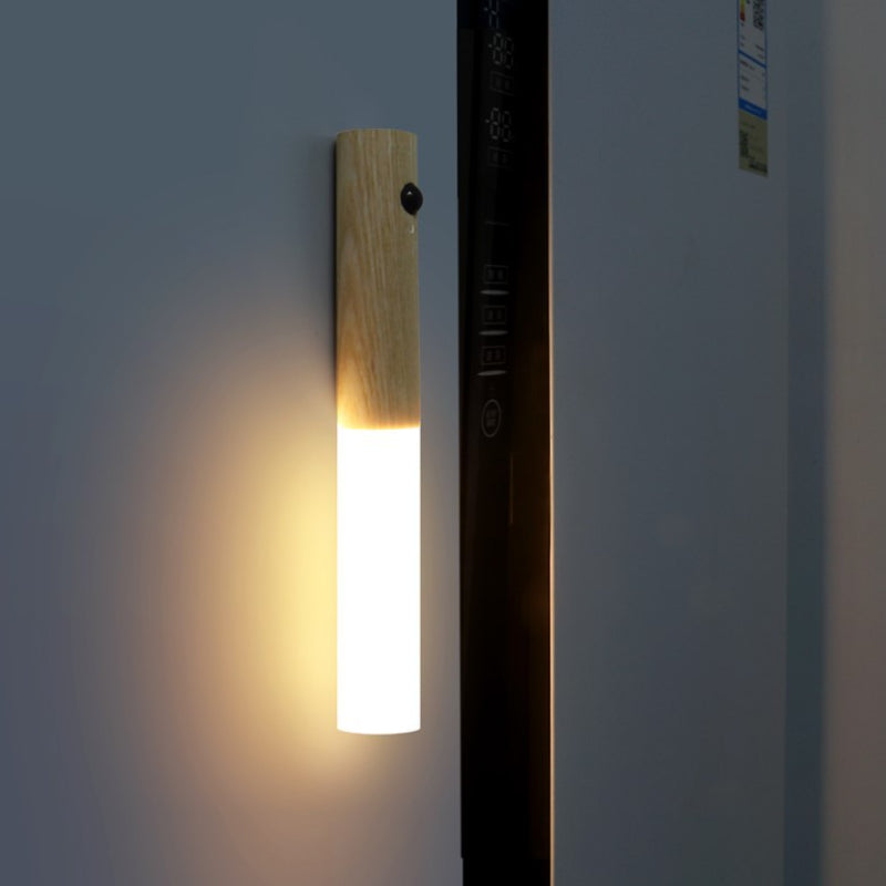 Motion Sensor Night Lights Wooden Wall Sconce