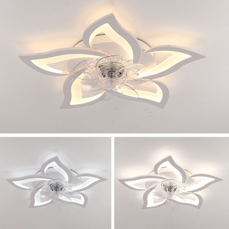 Metal Flower Shape Ceiling Fan Modern Style