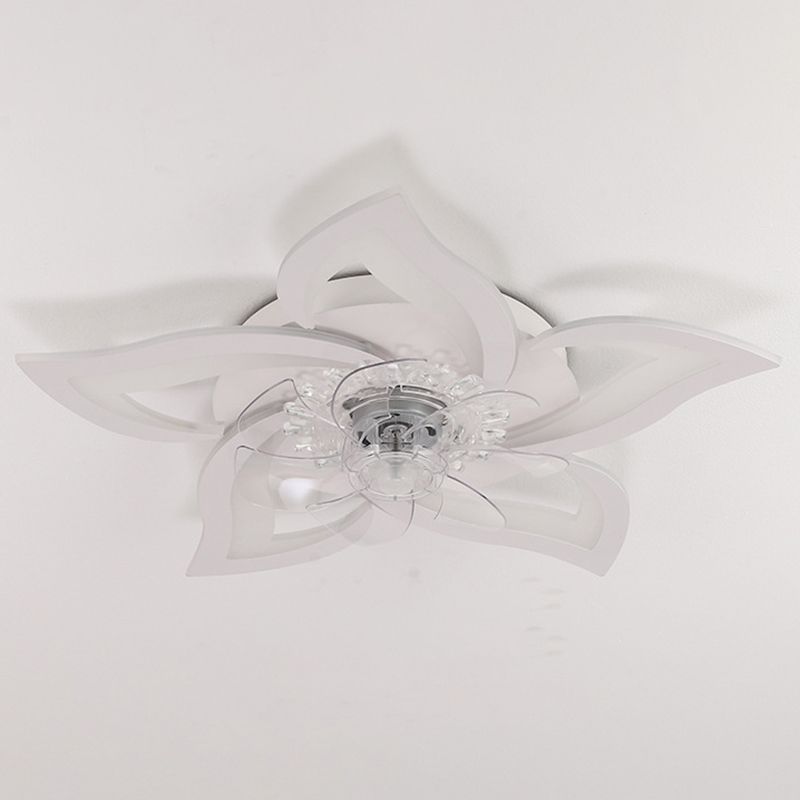Metal Flower Shape Ceiling Fan Modern Style