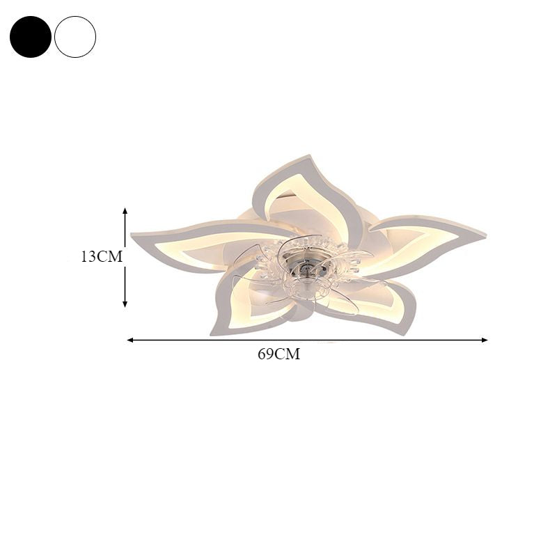 Metal Flower Shape Ceiling Fan Modern Style