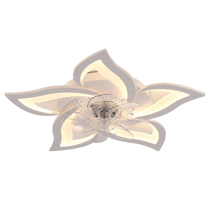 Metal Flower Shape Ceiling Fan Modern Style