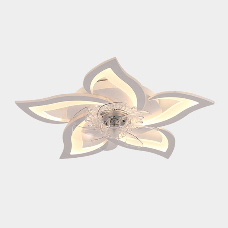 Metal Flower Shape Ceiling Fan Modern Style
