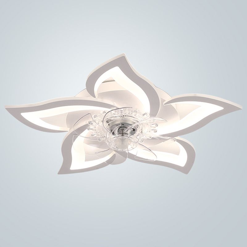 Metal Flower Shape Ceiling Fan Modern Style
