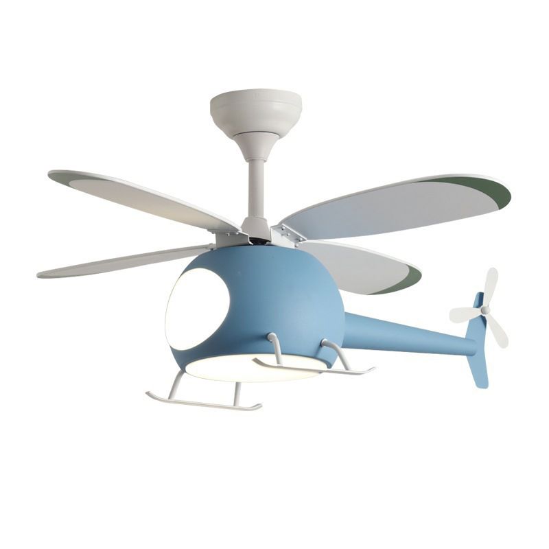 4-Blade Helicopter Pendant Fan Lighting Kids Style
