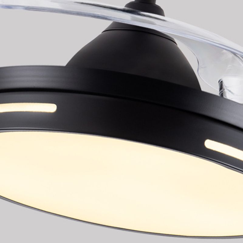 Drum Interior LED Ceiling Fan Fixture in Black / White