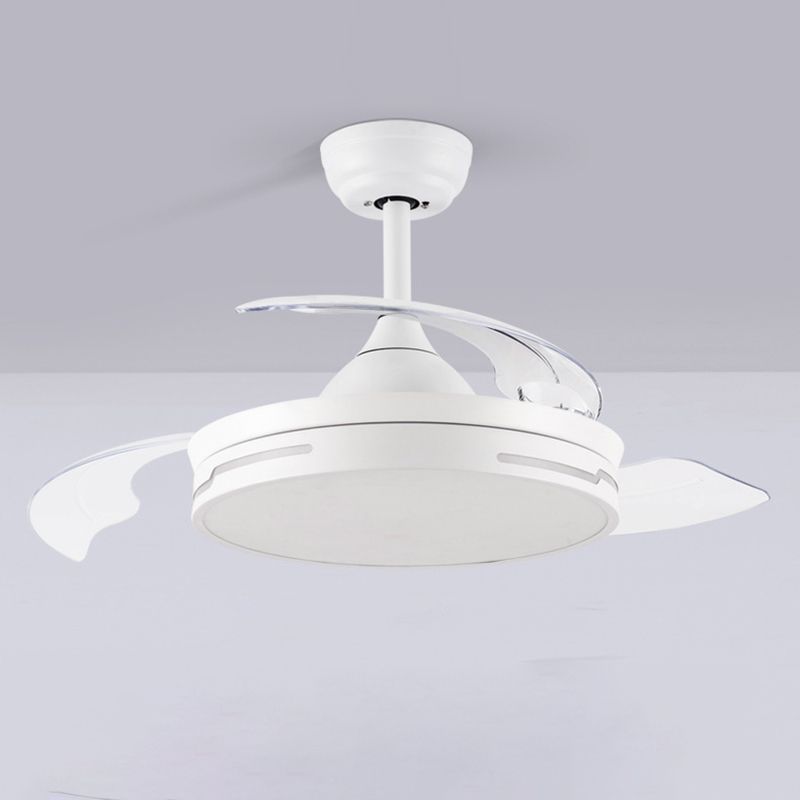 Drum Interior LED Ceiling Fan Fixture in Black / White