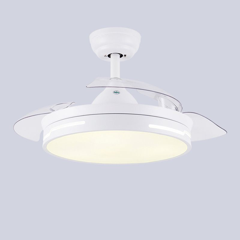 Drum Interior LED Ceiling Fan Fixture in Black / White
