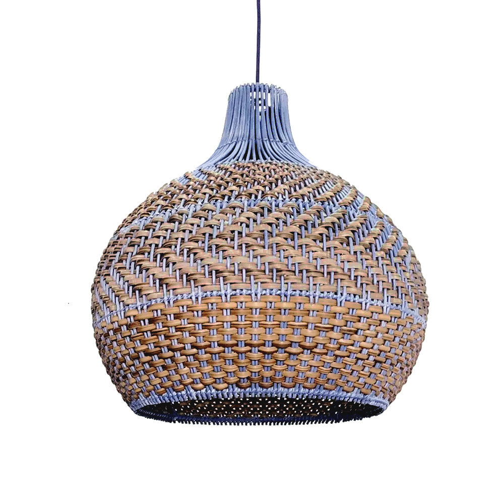 Blue Rattan Dome Pendant Lights