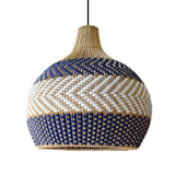 Load image into Gallery viewer, Handwoven Blue White Rattan Pendant Light Design Trends