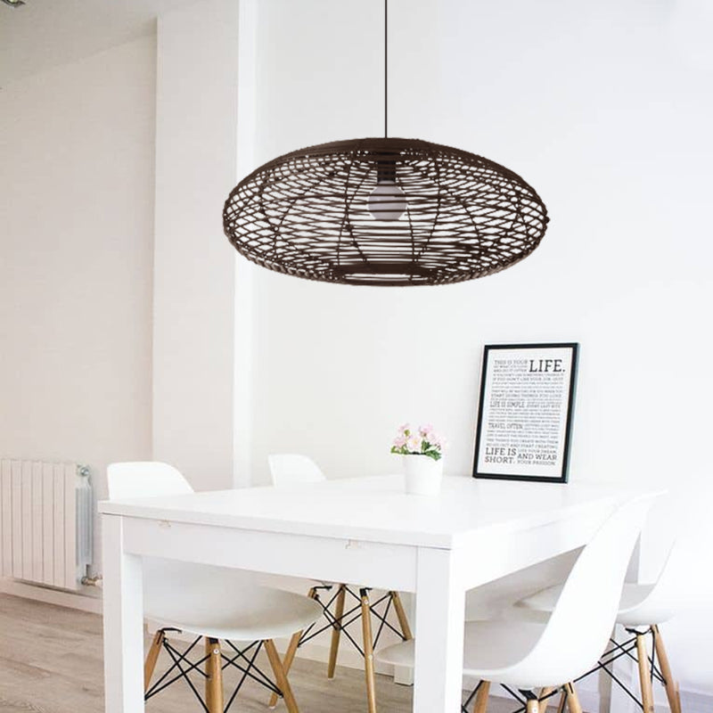 Oval Rattan Pendant Light For Kitchen Island