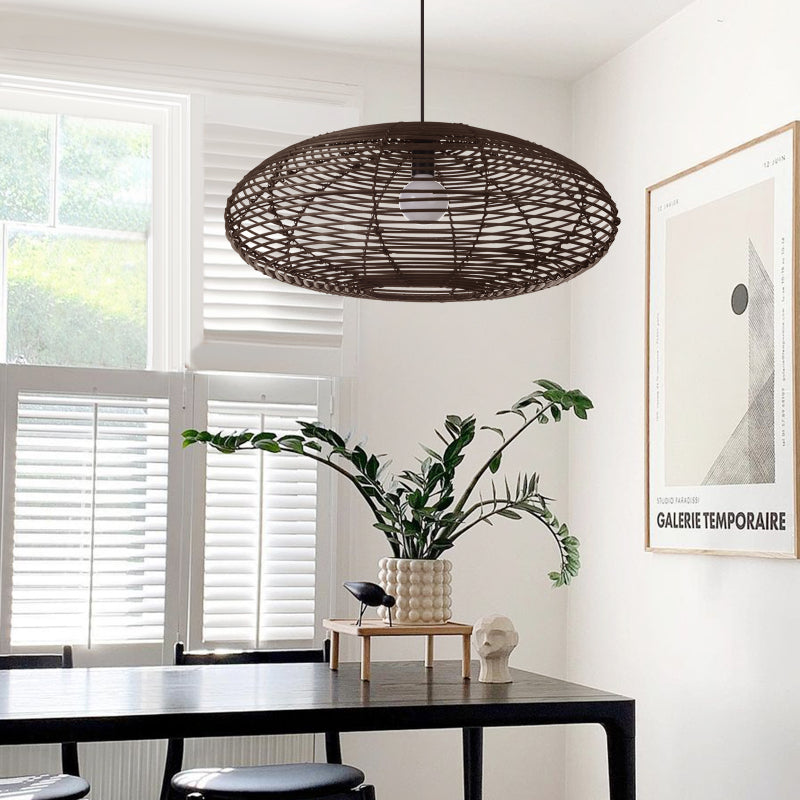 Oval Rattan Pendant Light For Kitchen Island