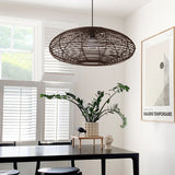 Load image into Gallery viewer, Oval Rattan Pendant Light For Kitchen Island
