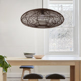 Load image into Gallery viewer, Oval Rattan Pendant Light For Kitchen Island