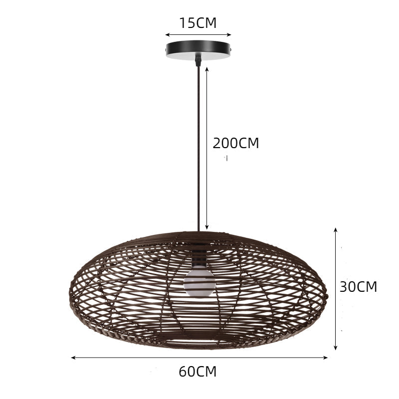 Oval Rattan Pendant Light For Kitchen Island