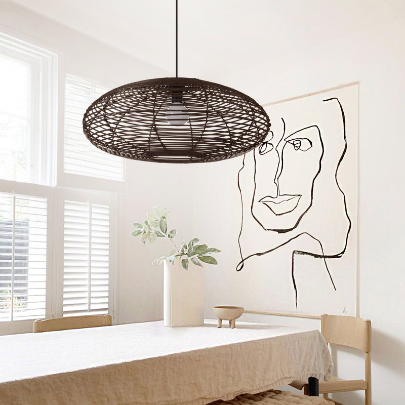 Oval Rattan Pendant Light For Kitchen Island