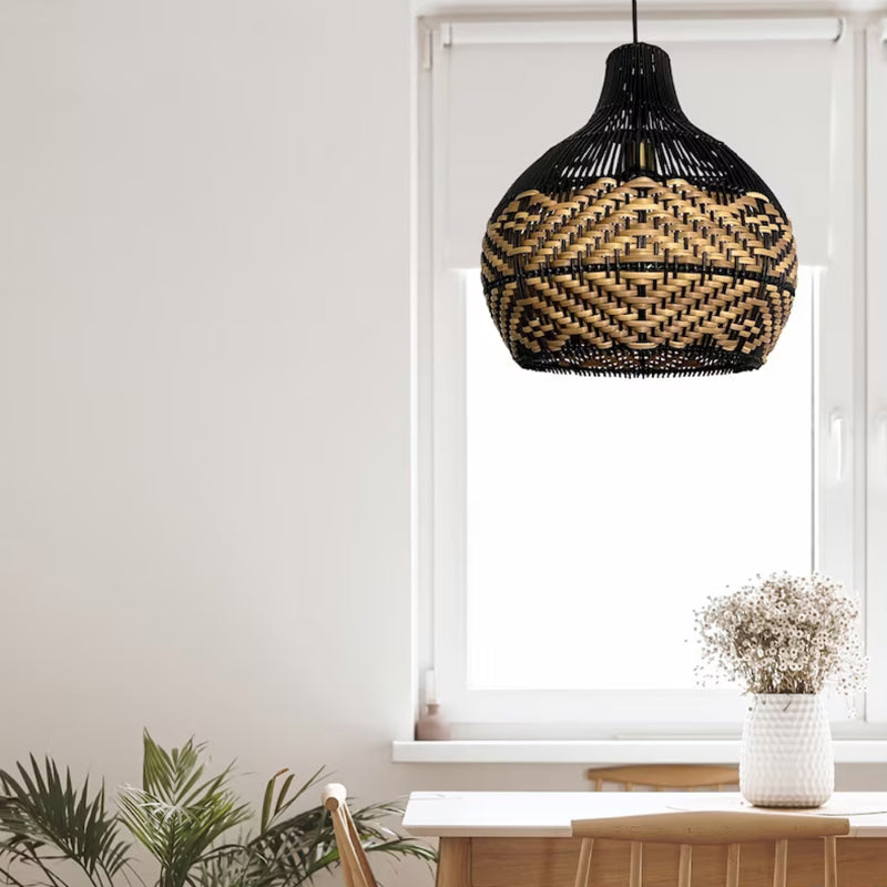 Beach Rattan Pendant Light for Kitchen Island