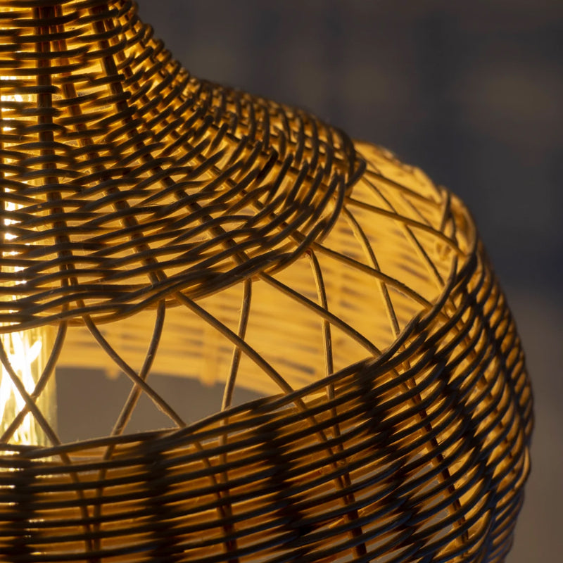 Rattan Patio Pendant Light Bohemian Lampshade