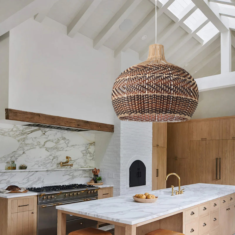 Kitchen Lampshade Vintage Rattan Pendant Light